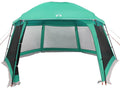 vidaXL - Zwembadtent - uitneembare - buiten- - gaaswanden - 512x458 - cm - zeegroen