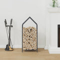 vidaXL - Brandhoutrek - 40x25x90 - cm - koudgewalst - staal - antracietkleurig