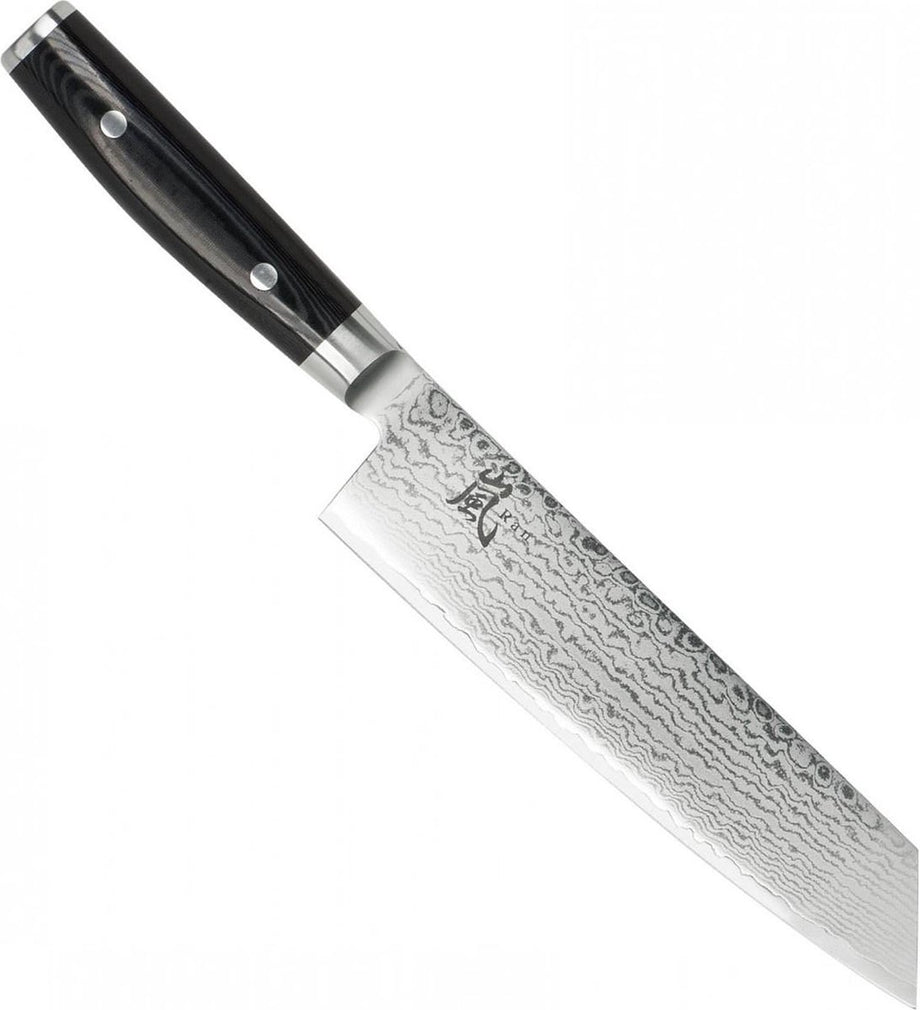 Yaxell Ran Kiritsuke 20 cm - 69 Lagen Damaststaal - VG10 Staal - 61 HRC - Canvas-Micarta Heft