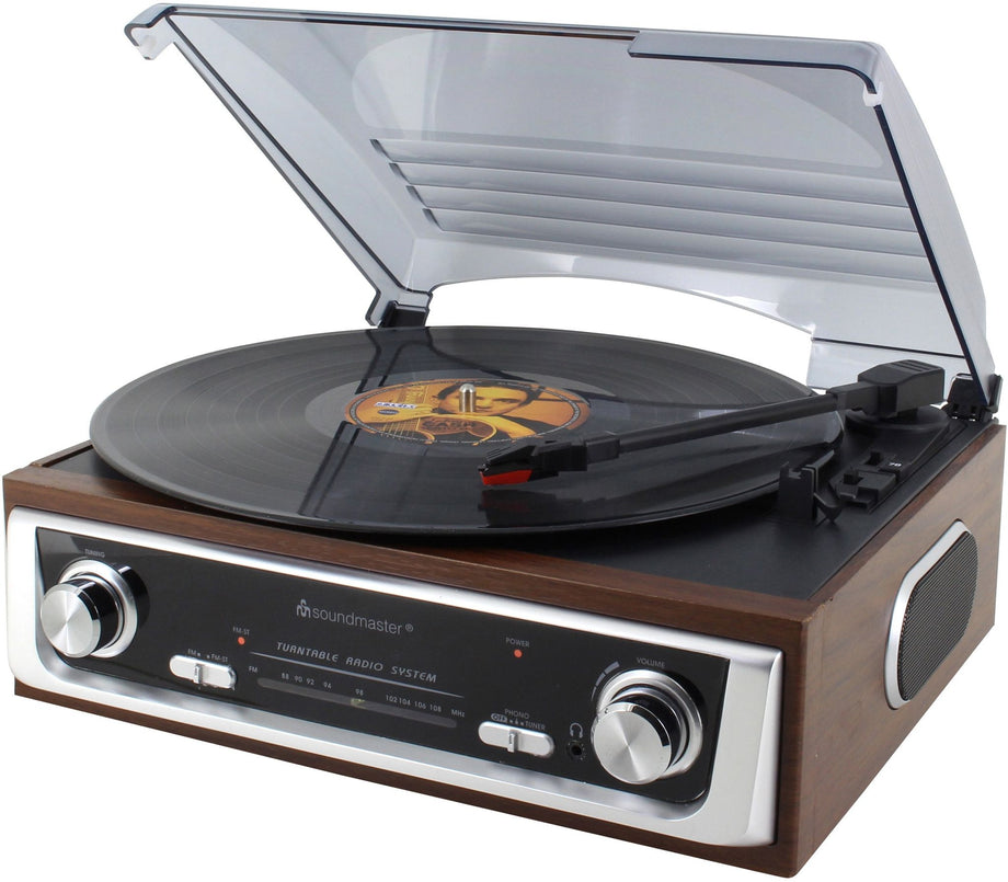 Soundmaster PL196H - Platenspeler met ingebouwde speakers - FM-radio - Jaren '70 design