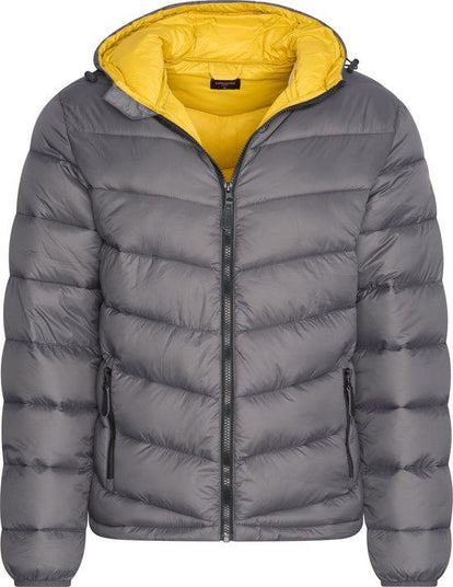 Cappuccino Italia Hooded Winter Jacket - Heren Jas - Polyester - Antraciet - Maat S