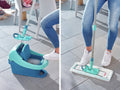 Leifheit Profi vloerwisser xl Micro Duo + EXTRA static stofdoek - 42 cm wisbreedte - 146 cm rug vriendelijke werkhoogte - 360° draaibare scharnier - Click System
