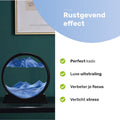 Zandkunst XL - Blauw - Diameter van 30cm - 360° - Sand art - In glas - Zandloper - Decoratie - Bewegende zandkunst