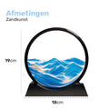 Zandkunst XL - Blauw - Diameter van 30cm - 360° - Sand art - In glas - Zandloper - Decoratie - Bewegende zandkunst