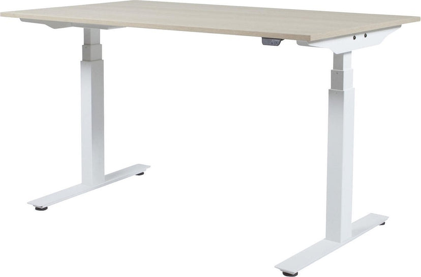 Zit Sta Bureau - Plus Elektrisch 140x80 Havana Kersen -wit frame