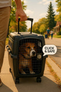 Flamingo Lanta - Reisbench hond XL - Transportbox met wielen en safety lock - Donkergrijs